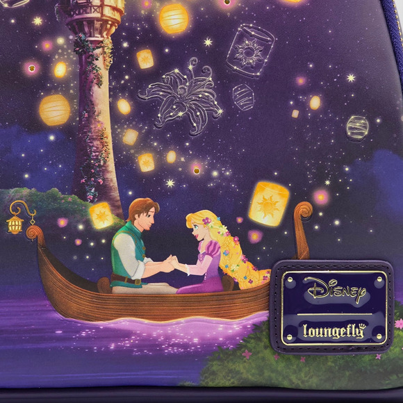 Loungefly Disney Tangled Lantern Scene Light-Up Rapunzel Mini Backpack Bag New - Picture 7 of 7